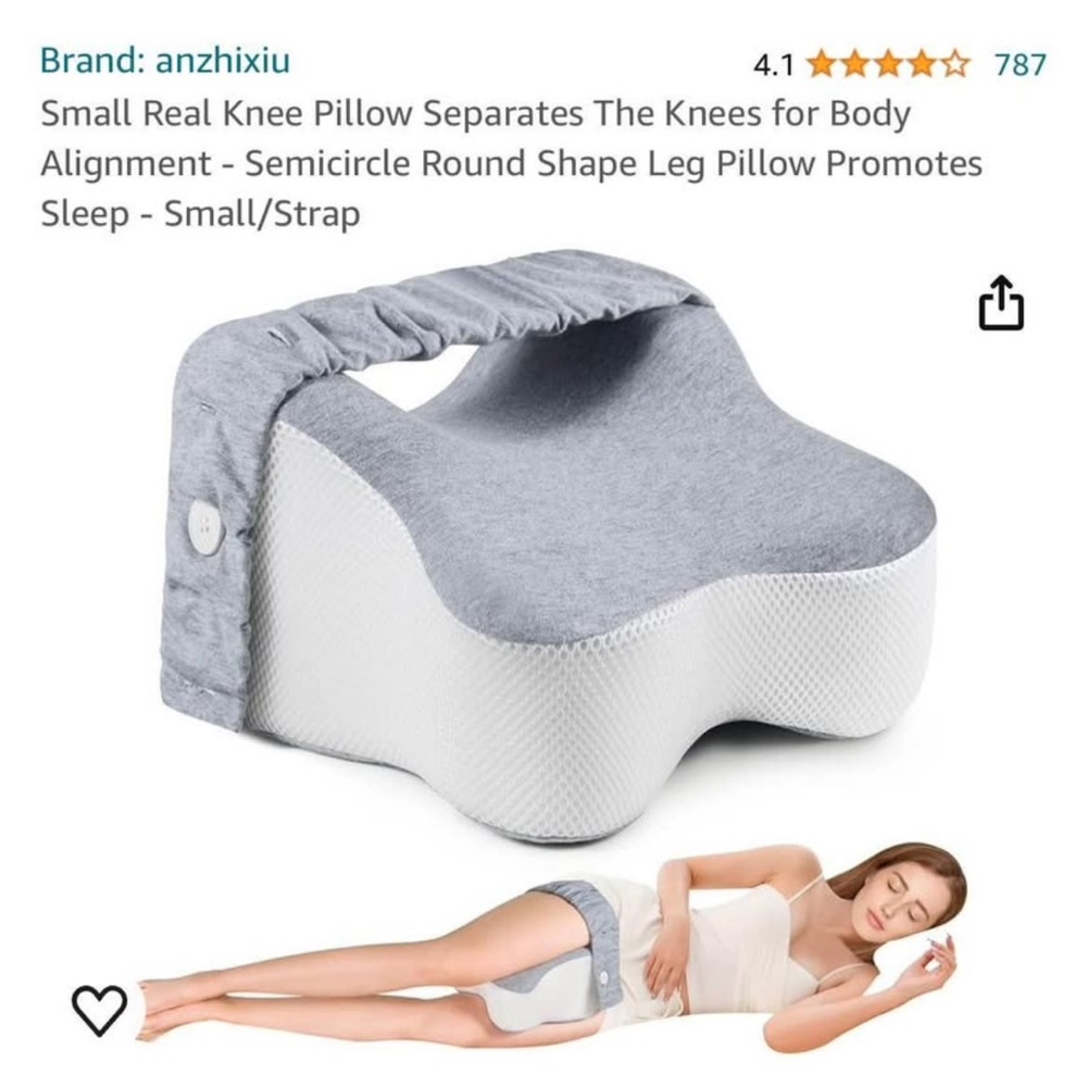 Gray and White Knee Pillow